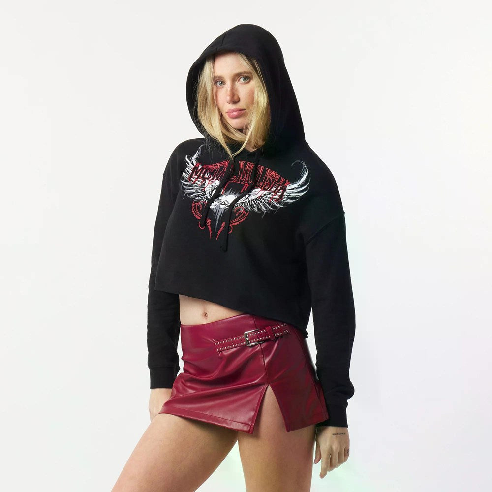 Bad To The Bone Womens Cropped Hoody